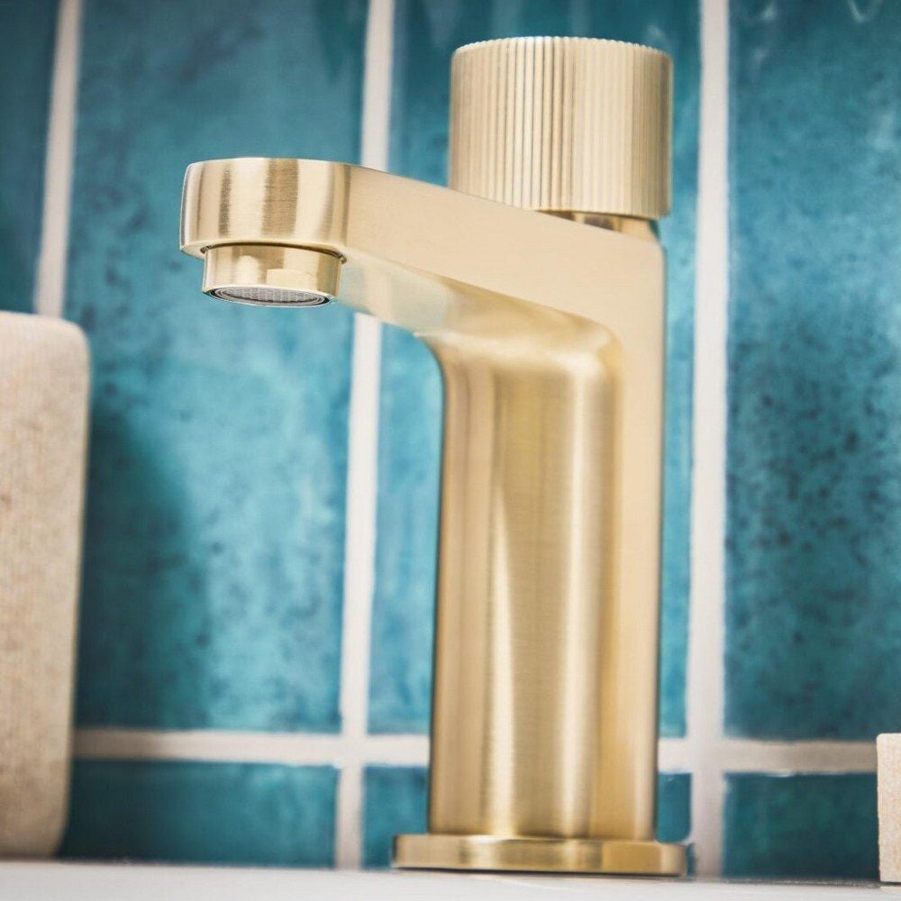 Scudo Koko Mono Basin Mixer in Brushed Brass lifestyle
