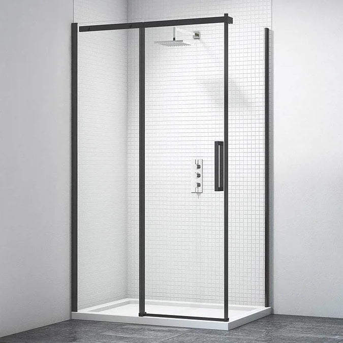 Merlyn Ionic Essence Frameless Black Sliding Shower Door