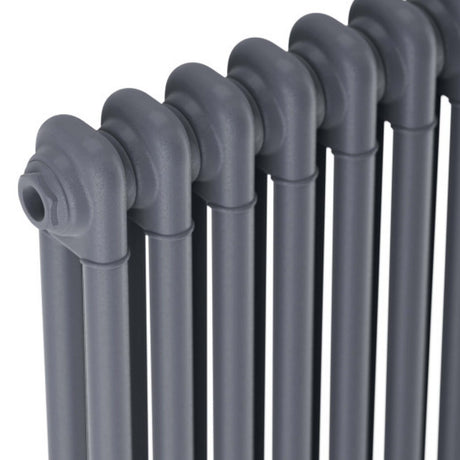 Scudo 600 x 650mm 2 Column Horizontal Radiator in Anthracite top