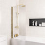 Beaufort P Shape Left Hand Bath Screen in Brushed Brass