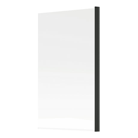 Ajax Matt Black Single Straight 6mm Bath Screen