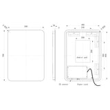 Ajax Sanctuary 500mm x 700mm Rectangular LED Mirror