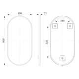 Ajax Gedney 800 x 400mm Oblong Bathroom Mirror in Matt Black