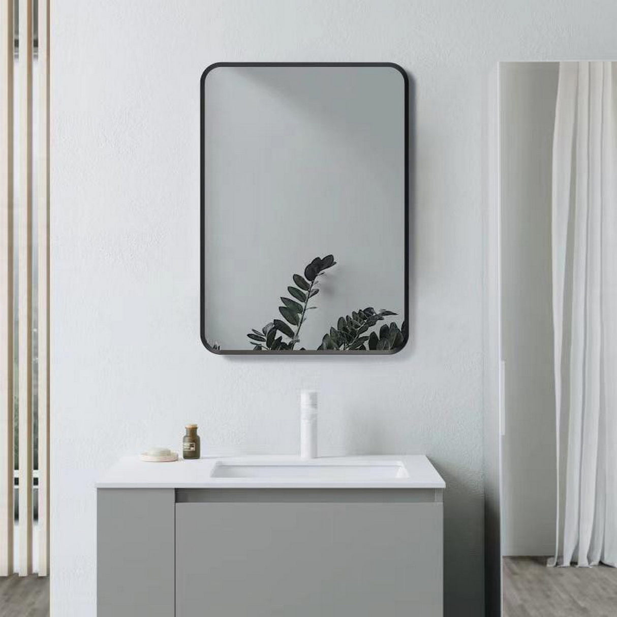 Ajax Gedney 600 x 800mm Rectangular Mirror in Matt Black