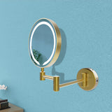 Ajax Bywood Round LED Cosmetic Mirror in Brushed Brass
