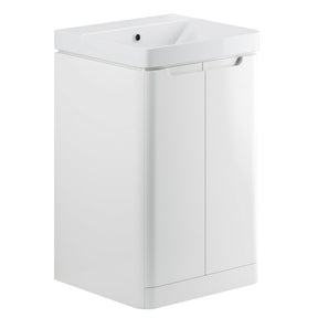 Ajax Ferriby White Gloss Floor Standing Vanity Unit 500mm
