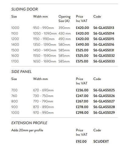 Scudo S6 Chrome Sliding Shower Door