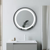 Ajax Bracken Matt Black 600mm Round Mirror