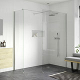 Ajax Reni 8mm Wetroom Panel Clear Glass Chrome Profile Side Panel