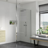 Ajax Reni 8mm Wetroom Panel Clear Glass with Chrome Floor to Ceiling Post and Profile