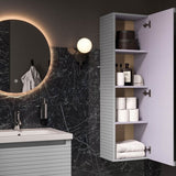 Ajax Barnoldby 350mm Wall Hung Tall Storage Unit in Matt Mineral Grey lifestyle 2