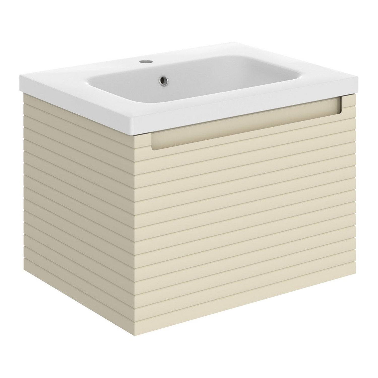 Ajax Barnoldby 615mm Wall Hung Vanity Unit with Basin in Matt Cotton