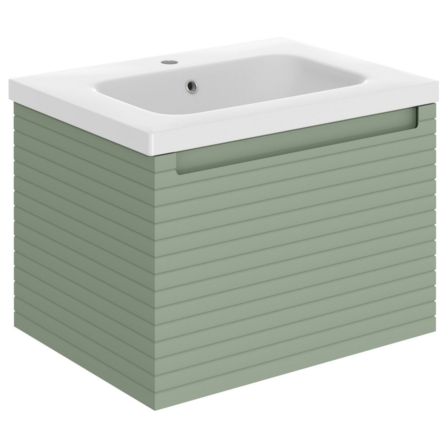 Ajax Barnoldby 615mm Wall Hung Vanity Unit with Basin in Matt Willow Green
