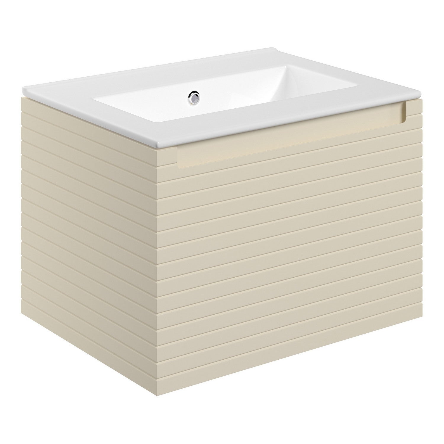 Ajax Barnoldby 615mm Wall Hung Vanity Unit with Thin Edge Basin in Matt Cotton