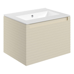 Ajax Barnoldby 615mm Wall Hung Vanity Unit with Thin Edge Basin in Matt Cotton