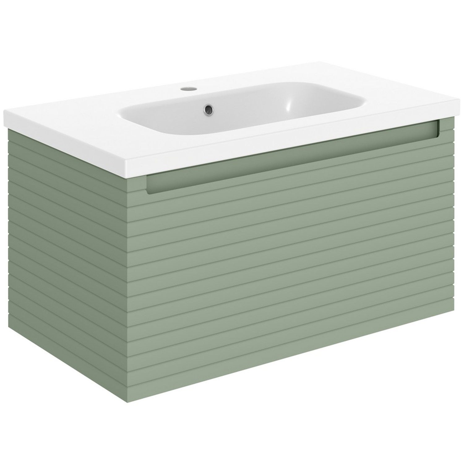 Ajax Barnoldby 815mm Wall Hung Vanity Unit with Basin in Matt Willow Green