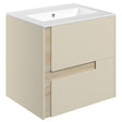 Ajax Brocklesby Matt Cotton Wall Hung 615mm Vanity Unit with Thin Edge Basin