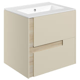 Ajax Brocklesby Matt Cotton Wall Hung 615mm Vanity Unit with Thin Edge Basin