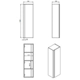 Ajax Brocklesby Wall Hung 350mm Tall Storage Unit in Matt Black dimensions