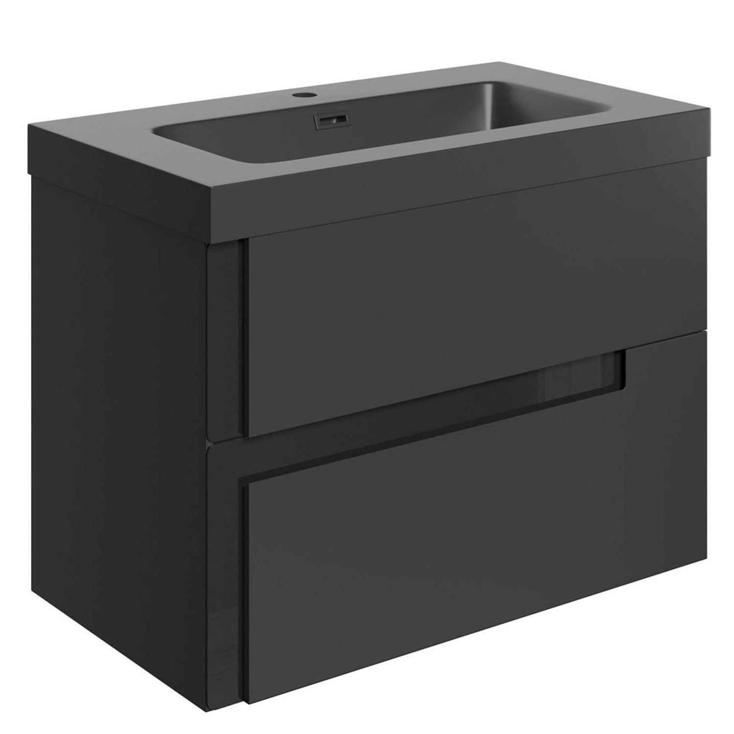 Ajax Brocklesby Wall Hung 805mm Vanity Unit with Resin Basin in Matt Black
