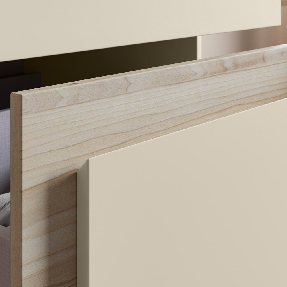 Ajax Brocklesby Wall Hung 805mm Vanity Unit with Resin Basin in Matt Cotton drawers