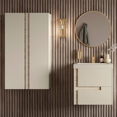 Ajax Brocklesby Wall Hung 805mm Vanity Unit with Resin Basin in Matt Cotton lifestyle