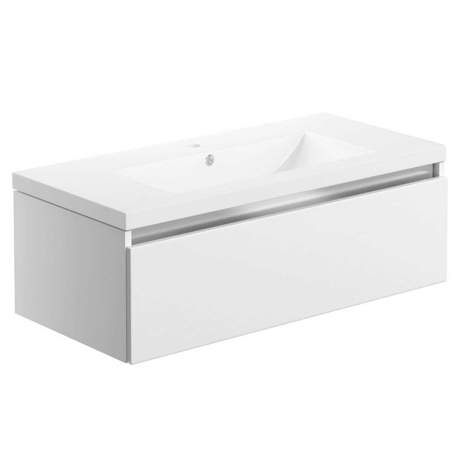 Ajax Brookenby 815mm Wall Hung Vanity Unit with Basin in Gloss White