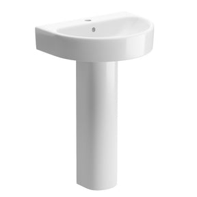 Ajax Caistor 1TH Basin with Full Pedestal