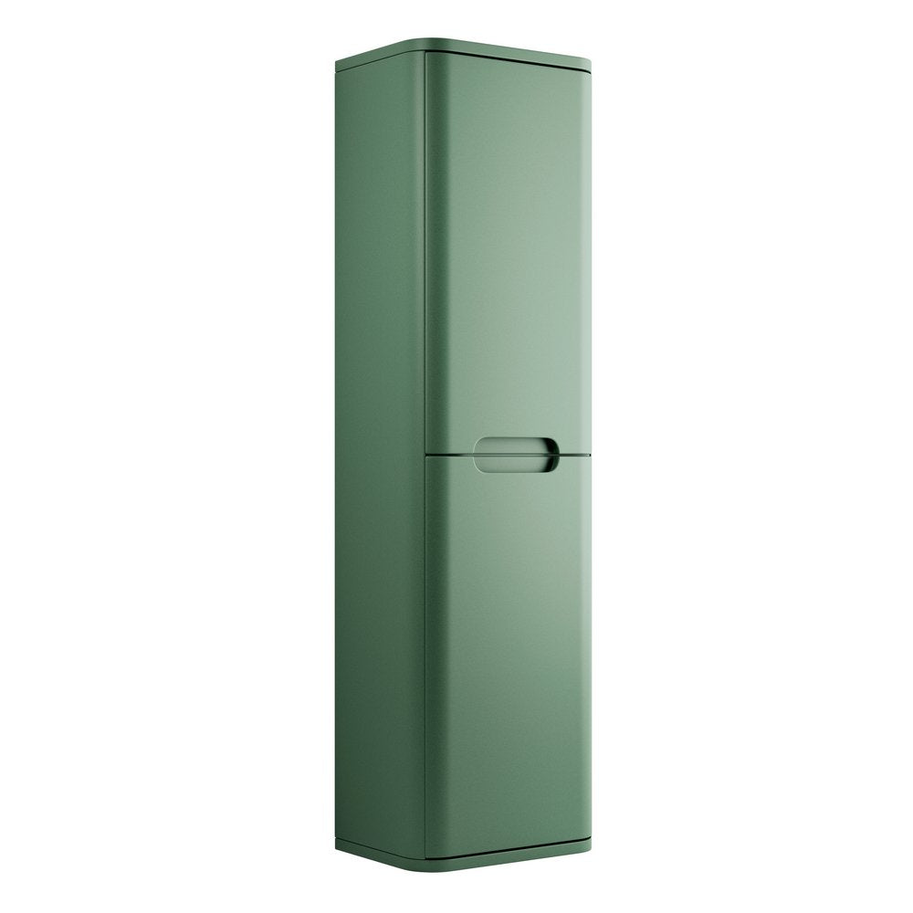 Ajax Ferriby 350mm Wall Hung Tall Storage Unit in Matt Sage Green