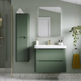 Ajax Ferriby 350mm Wall Hung Tall Storage Unit in Matt Sage Green Lifestyle