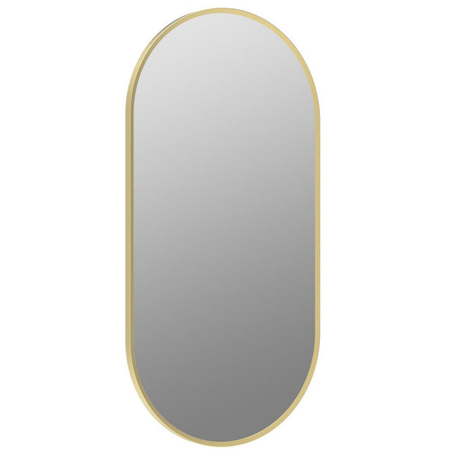 Ajax Gedney 800 x 400mm Oblong Bathroom Mirror in Brushed Brass