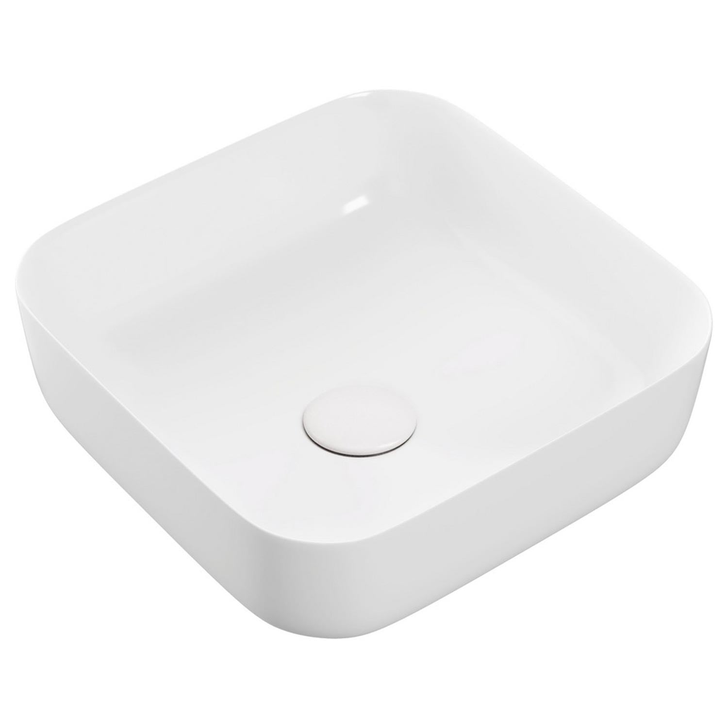 Ajax Hainton 400mm Square Ceramic Countertop Basin in Matt White 1