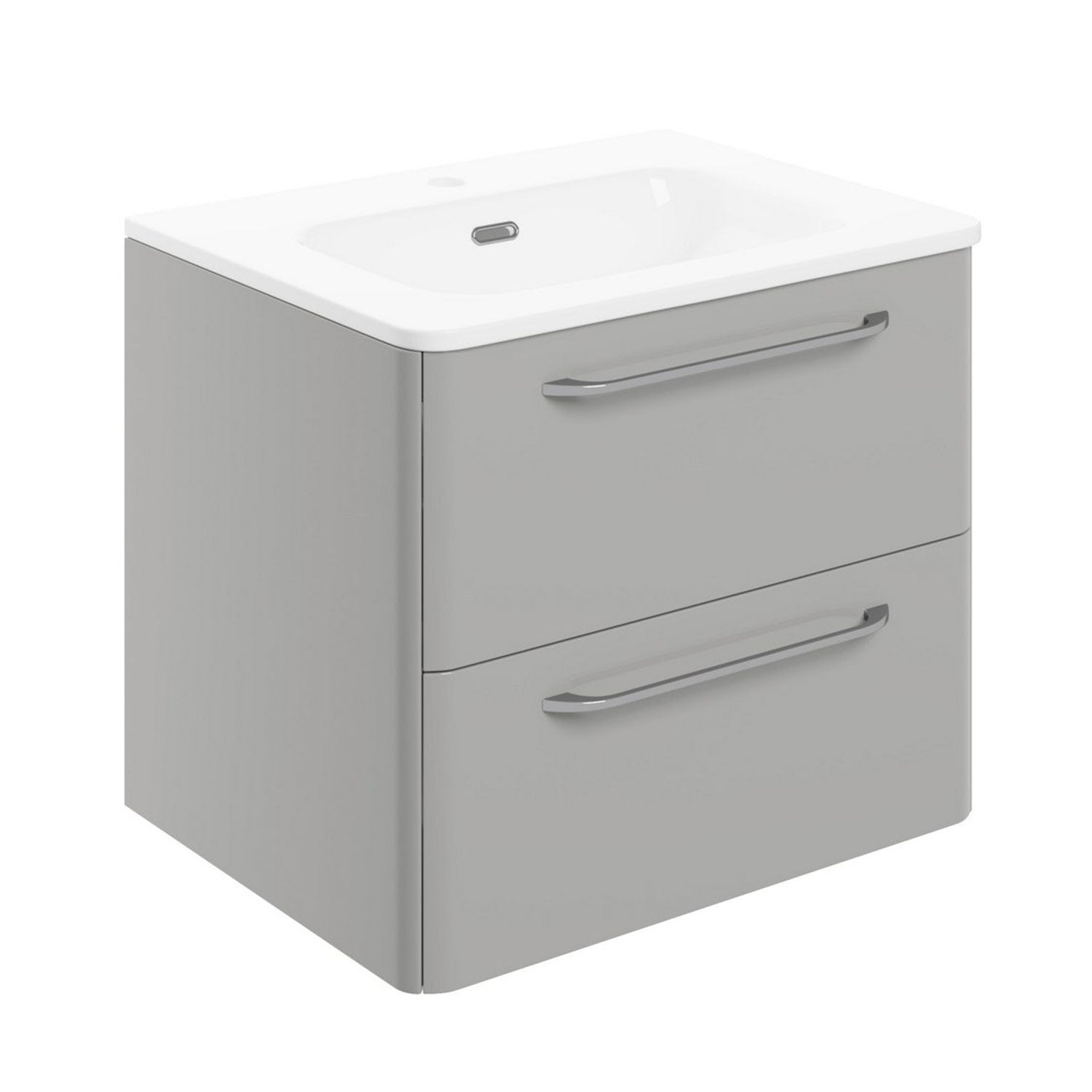 Ajax Humberston Wall Hung 610mm Vanity Unit with Basin in Gloss Grey