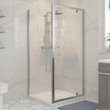 Ajax Keah 6mm Chrome Pivot Shower Door with side panel