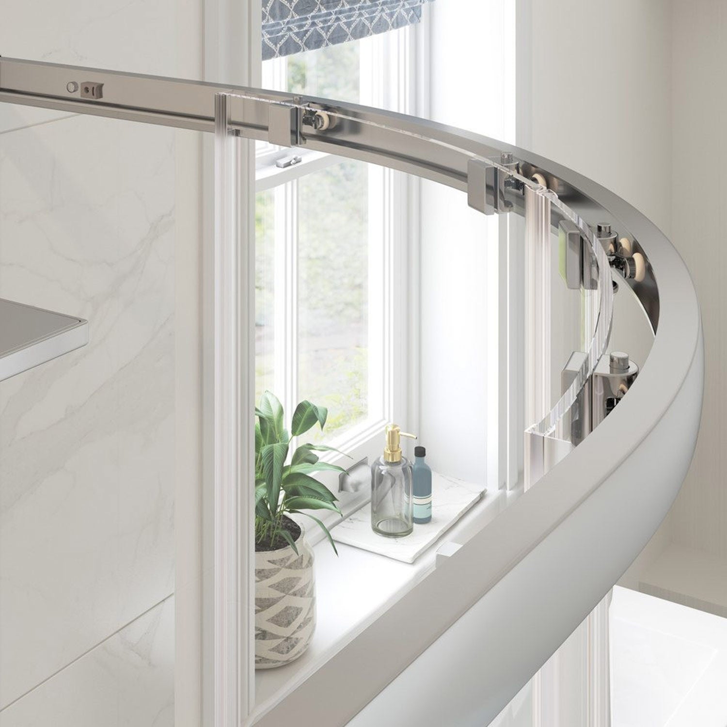 Ajax Keah Two Door Quadrant Shower Enclosure in Chrome top