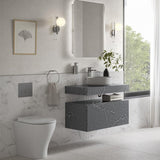 Ajax Kelsey Wall Hung 800mm Storage Drawer Unit in Grey Marble lifestyle 1
