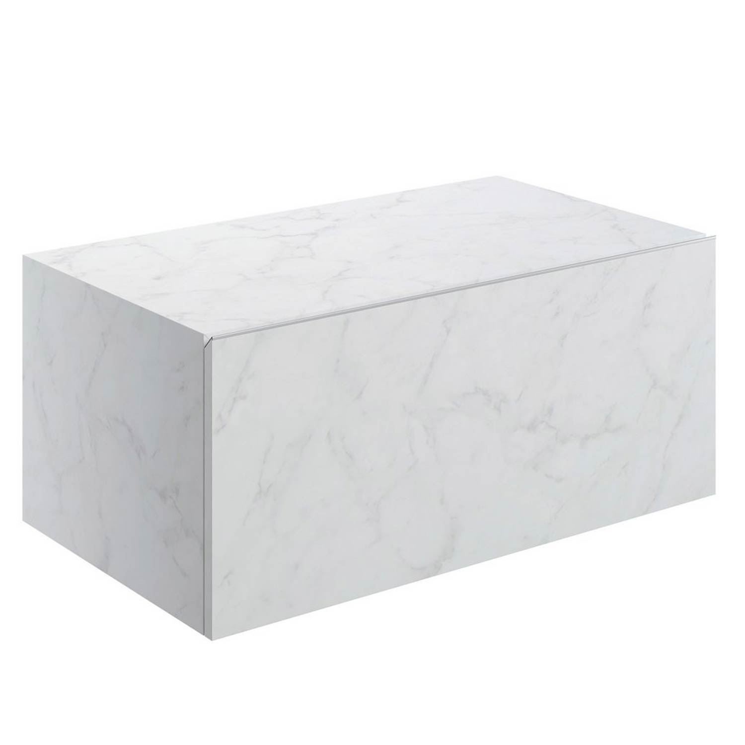 Ajax Kelsey Wall Hung 800mm Storage Drawer Unit in White Marble