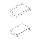 Ajax Kelsey Wall Hung 800mm Storage Drawer Unit in White Marble top dimensions 