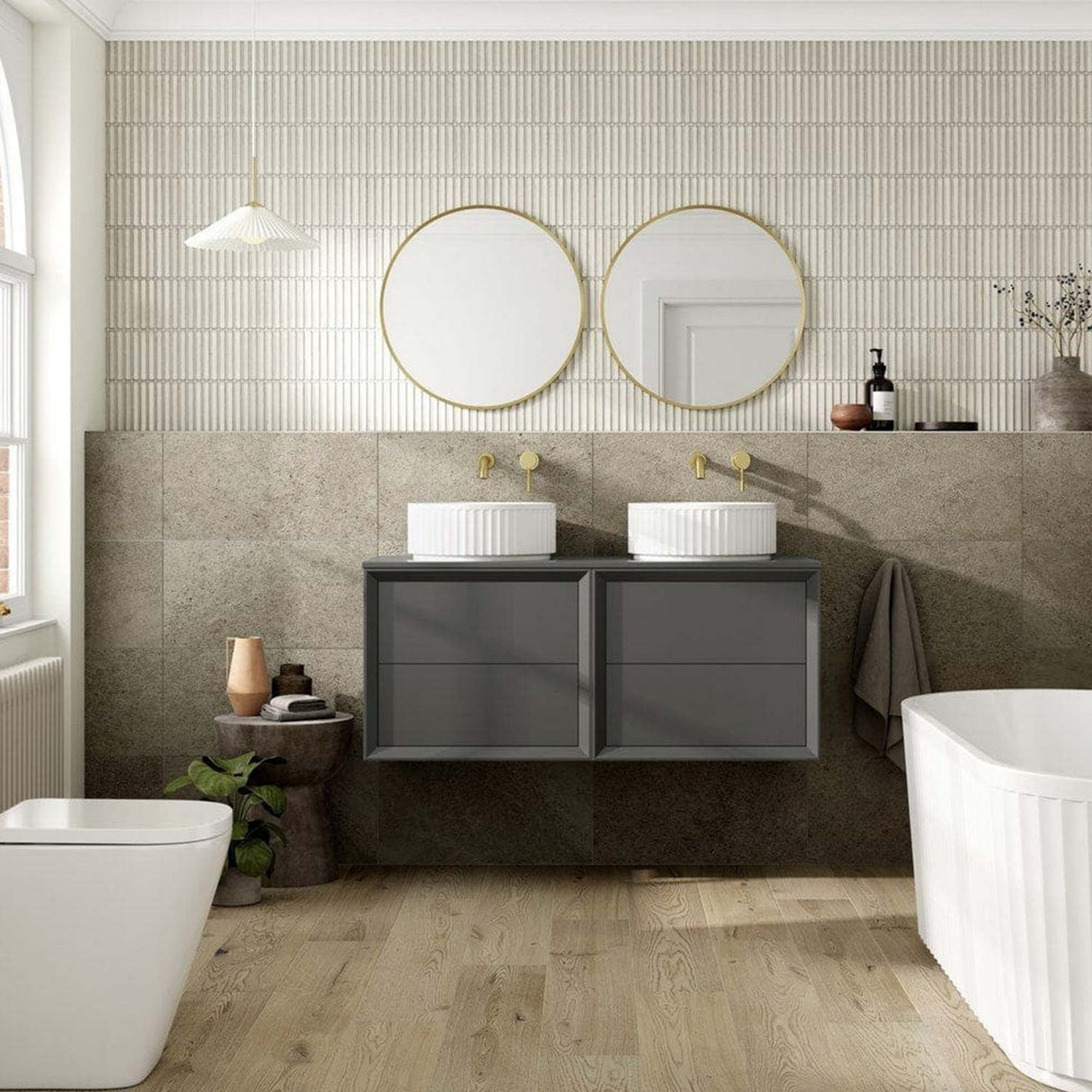 Ajax Kirmington Rounded White 400mm Countertop Basin lifestyle 