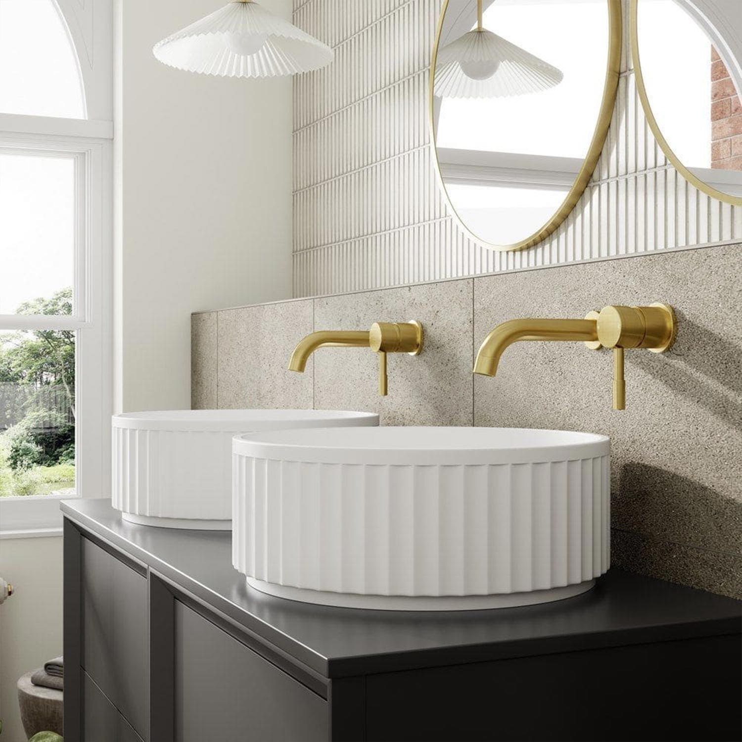 Ajax Kirmington Rounded White 400mm Countertop Basin lifestyle 1