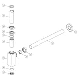 Ajax Modern Squared Bottle Trap in Chrome parts