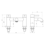 Ajax Ouse Bath Filler in Chrome dimensions