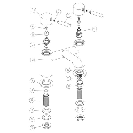 Ajax Ouse Bath Filler in Chrome parts