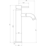 Ajax Ouse Tall Basin Mixer In Chrome dimensions