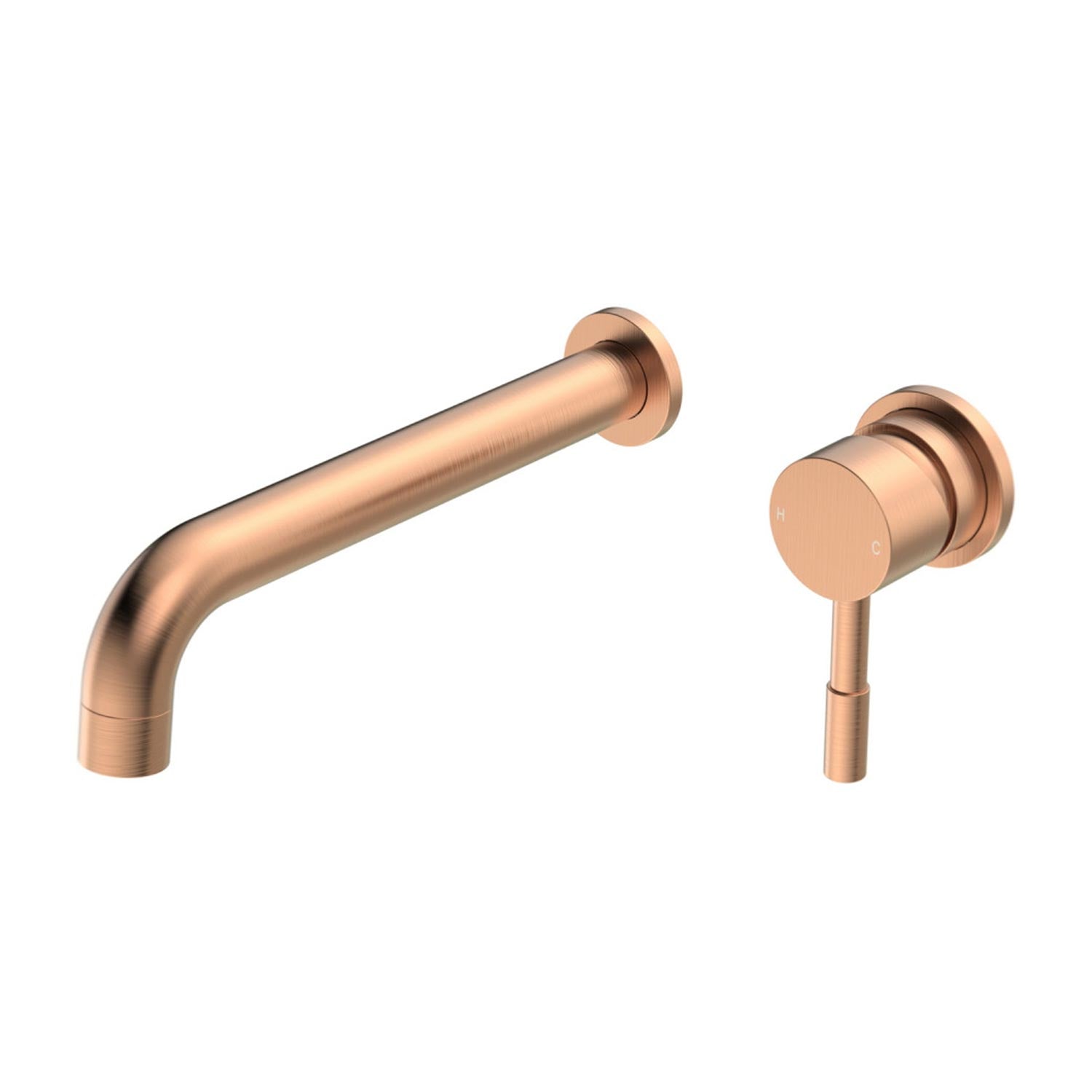 Ajax Ouse Wall Mounted Basin Mixer with 220mm Spout in Brushed Bronze