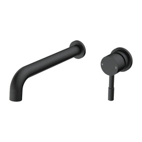 Ajax Ouse Wall Mounted Basin Mixer with 220mm Spout in Matt Black