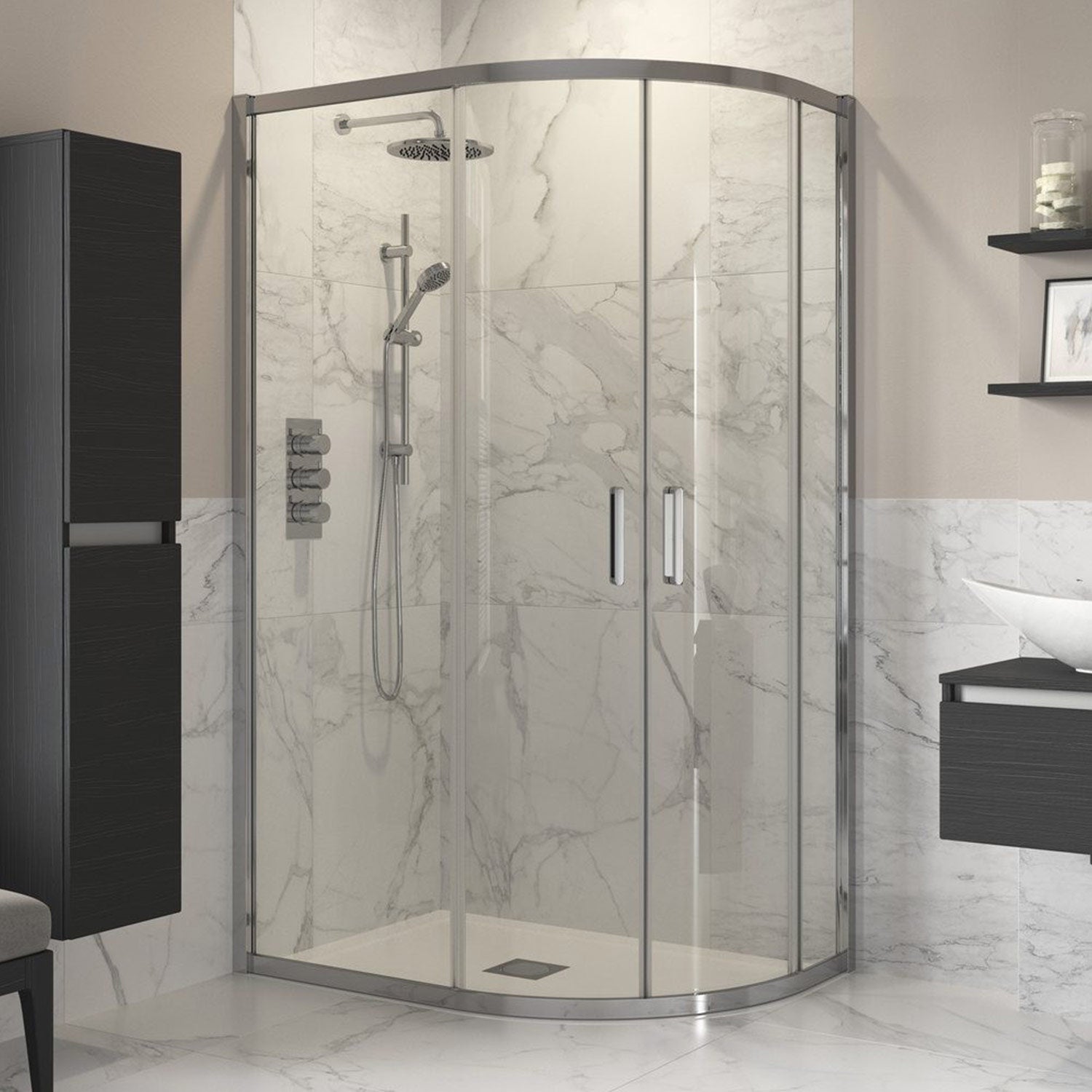 Ajax Reni Two Door Offset Quadrant Shower Enclosure in Chrome
