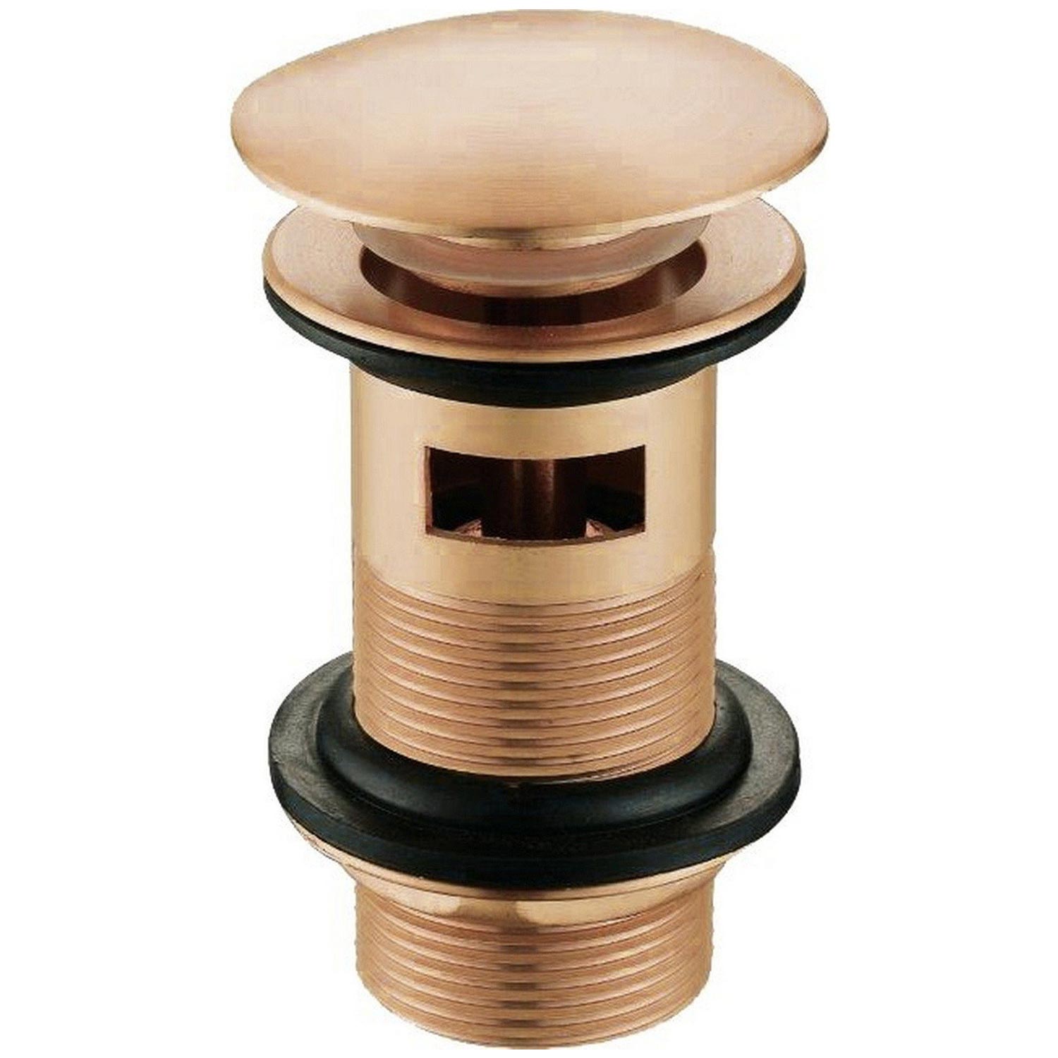 Ajax Slotted Mushroom Click Clack Basin Wastes Brushed bronze