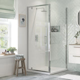 Ajax Tori 6mm Chrome Pivot Shower Door with side panel