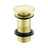 Ajax Unslotted Mushroom Click Clack Basin Waste Brushed brass